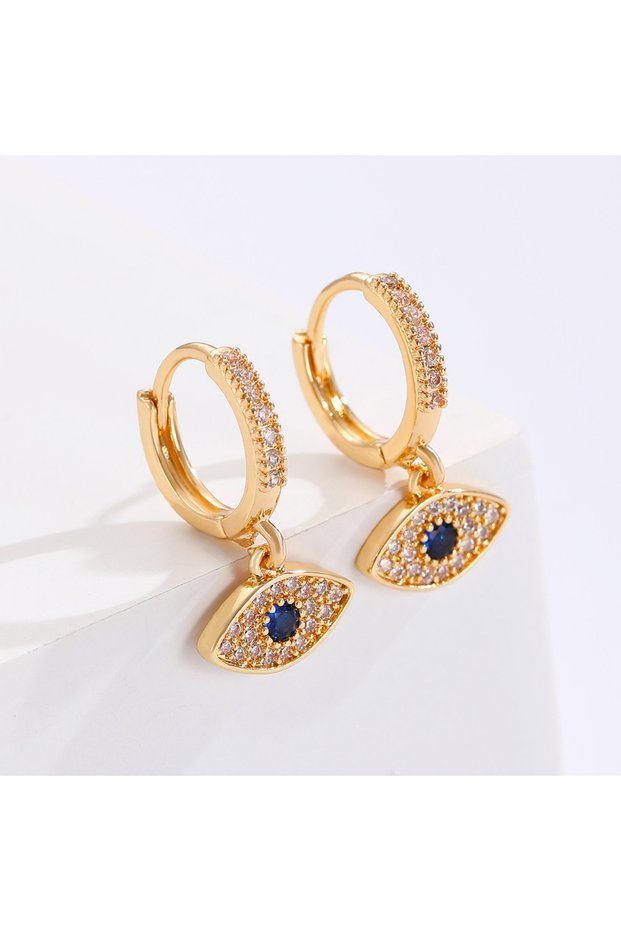 Gold Evil eyes Pendant Hoop Earring for Women New Fashion Huggies Party Jewelry Gifts Wholesale
