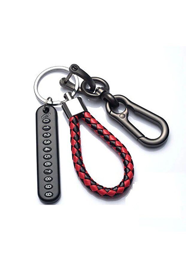 Style 3 Ingemark Trendy DIY Mobile Plate Pendant Keychain Men Punk Woven Leather Rope A