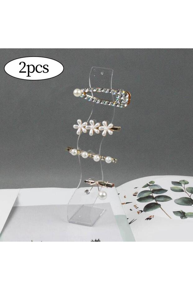 Clear 2Pcs Hair Clip Display stand Storage Bracket Gifts Barrettes Hair Pins T# Support Rack Headwea