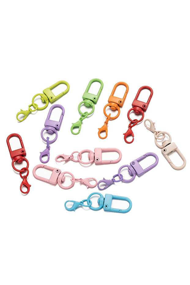 Mix 10pcs/Lot Lobster Clasp Hooks Keychains For DIY Key Chains Pendants Buckle Jewelry Making Suppli