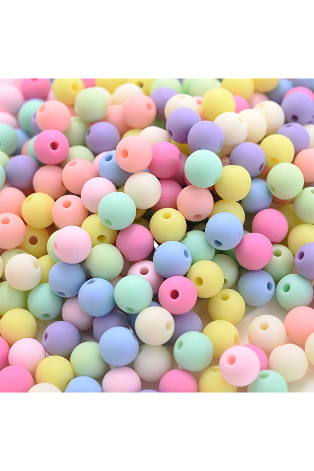 6mm about 200pcs random mix 6/8/10/12/14mm Mix Matte Acrylic Macaroon Spacer Beads Loose Jewelry Rou