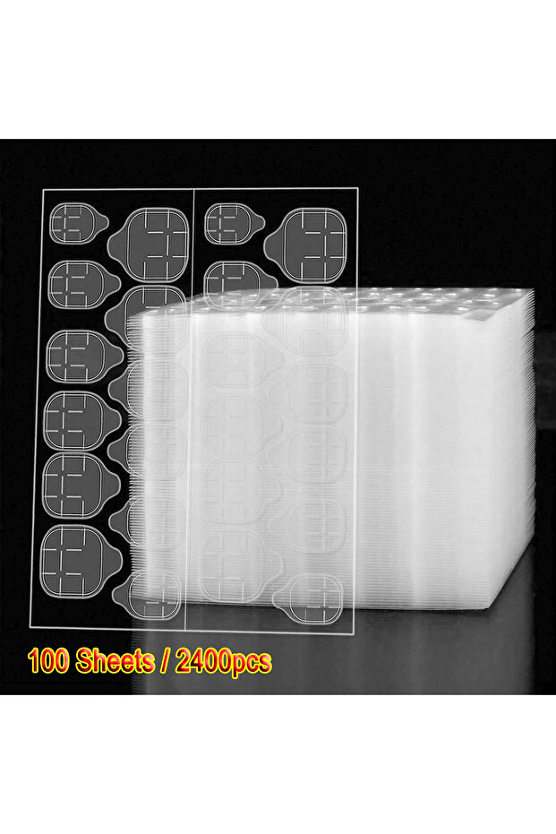 White-100sheets 100Sheets/2400Pcs Wearing Nail Manicure Special Super Sticky Jelly Glue Waterproof B
