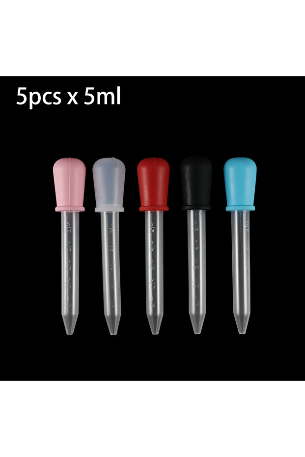 5Pcs Mixed 2/5pcs 5ml Clear Silicone Dropper Graduated Pipette Liquid Food Dropper for Epoxy Resin C