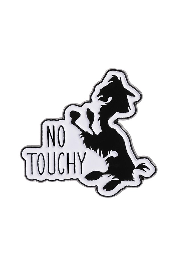 as show Kuzco llama No Touchy Enamel Pin Comedy Animated Movies inspiration Metal Brooch Lapel Backp