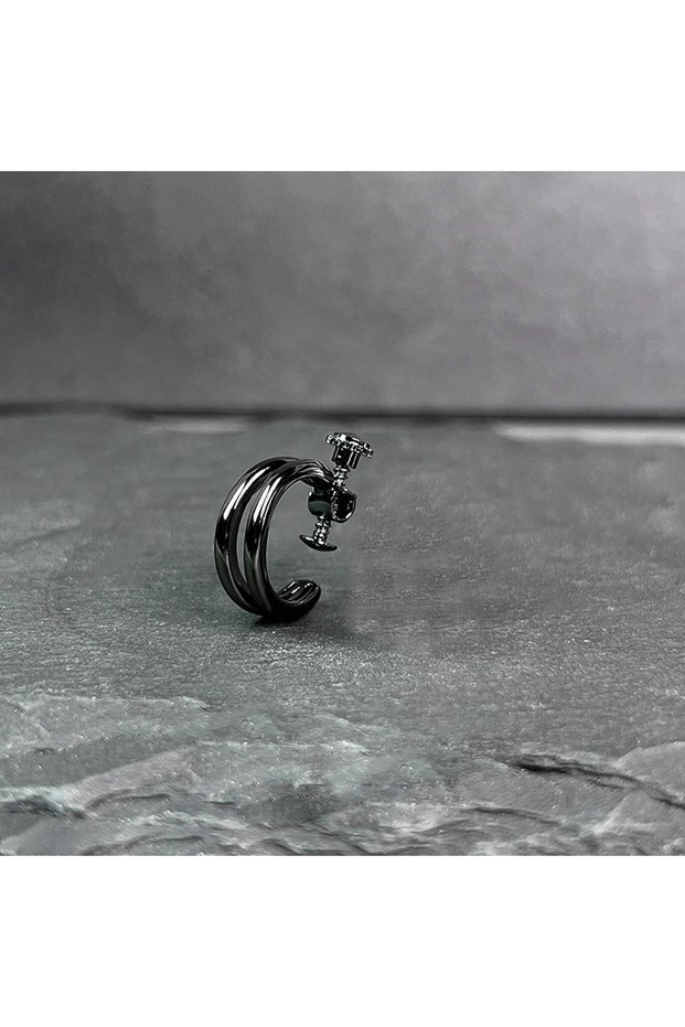 Black 1Pcs Minimalist Screw Ear Clip Earrings for Teens Ear No Piercing Earrings Women Men Fake Pier