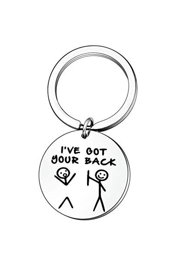 Silver Stainless Steel Keychain Funny Best Friend Don't Worry I 've Got Your Back Awe Sometime Pend