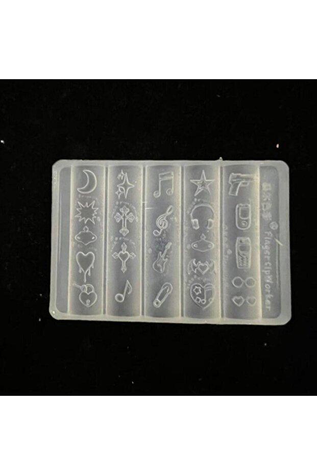 A1 Transparent 3D Silicone Nail Mold – Retro Music/Punk Style, Sweet Cool Mermaid Tail & Shell Templ