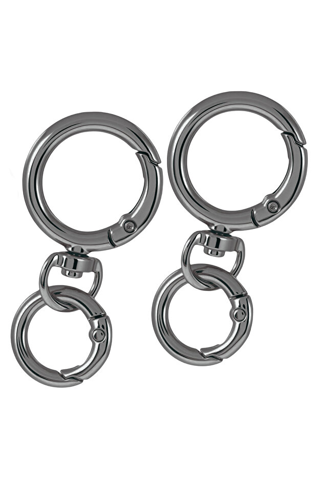 2 Sets Black 2/5/10 Sets Round Spring Snap Carabiner Clip O Rings Swivel Trigger Hook Metal Clasps K