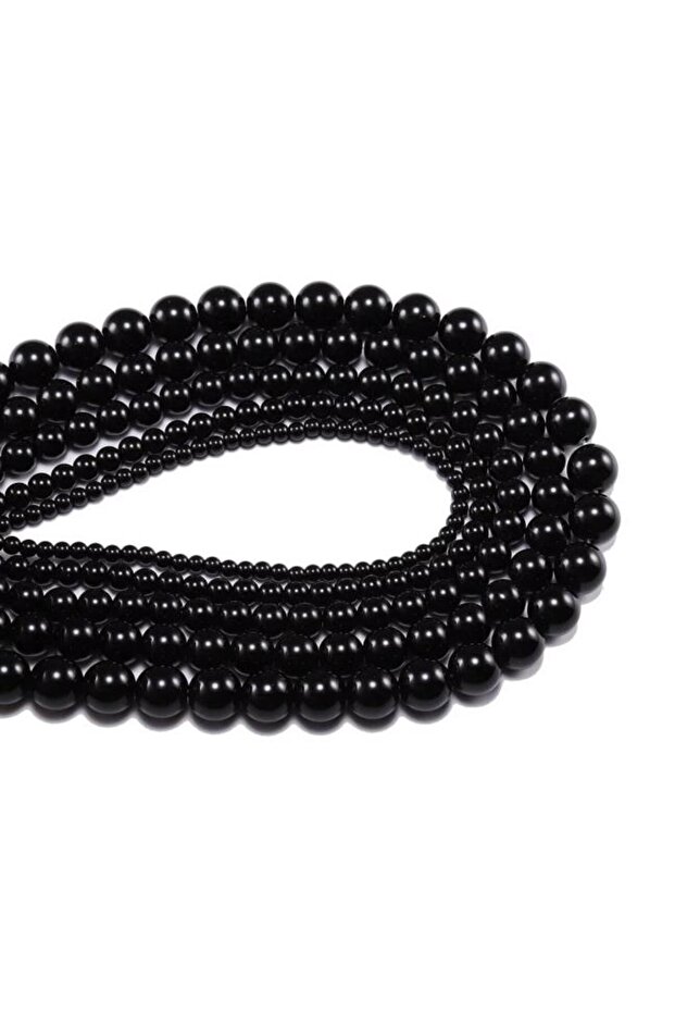 8mm black Smooth Black Agates Natural Stone Beads For Jewelry Making Round Onyx Loose 6 8 10 12mm Di