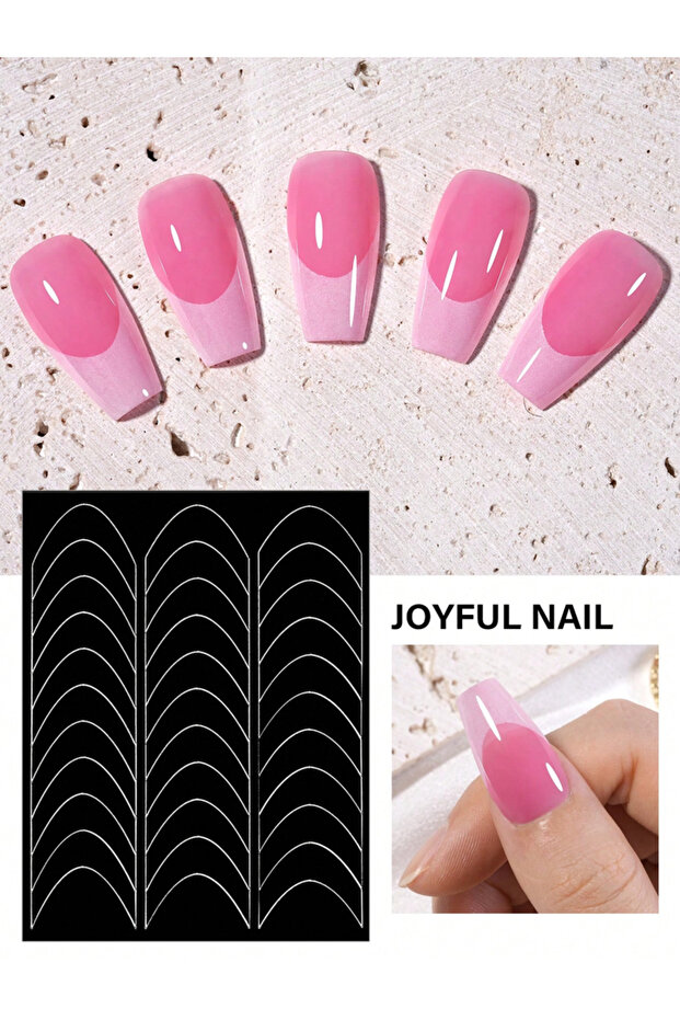H357 1pc 6 Style Hollow out French Manicure Nail Art Stickers, V-Shaped Strip-Type Simple Design Sel