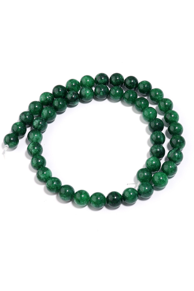 8mm Natural Green Jade Stone Beads Round Gemstone Loose Bead for Jewelry Making DIY Bracelet Necklac
