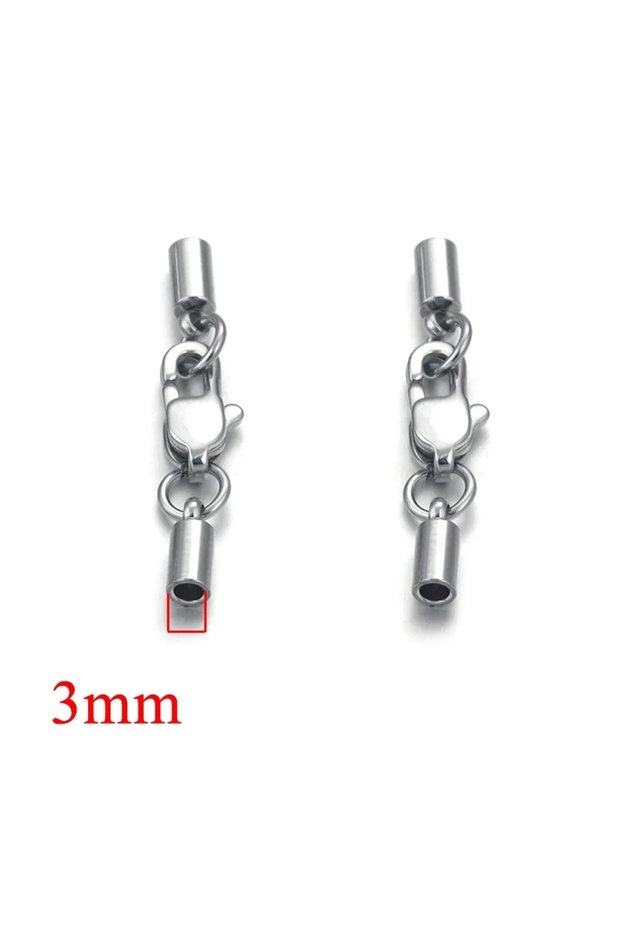 JC043S-D 5pcs Stainless Steel Leather Cords Lobster Clasps Hooks Connectors For Jewelry Making Findi