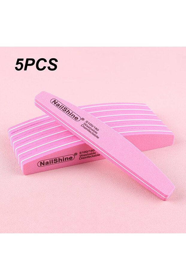 Pink 5pc 2/5/10PCS Professional Double-sided Nail File Block Colorful Sponge Nail Polish Buffing San