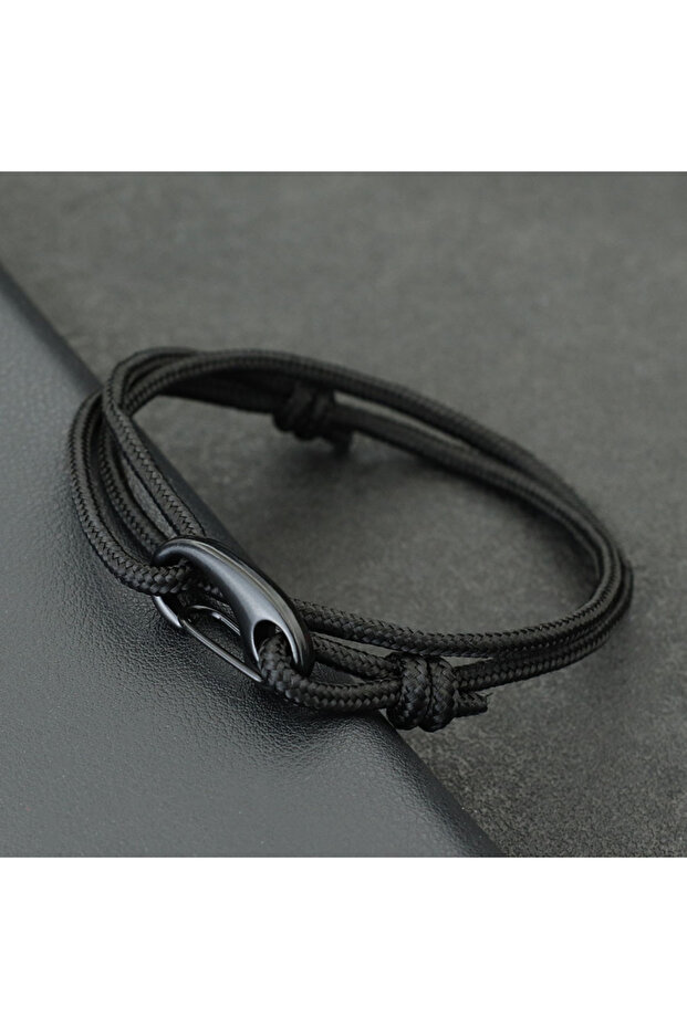 plainblack Noter Men Paracord Bracelet Sliding And Adjustable Nautical Braslet Homme Simple Style Wr