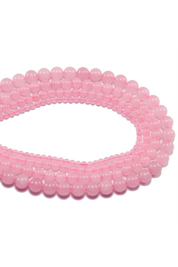 10mm approx 37pcs 1Strand Pink Rose Powder Crystal Quartz Natural Stone Beads For Jewelry Making 6-1