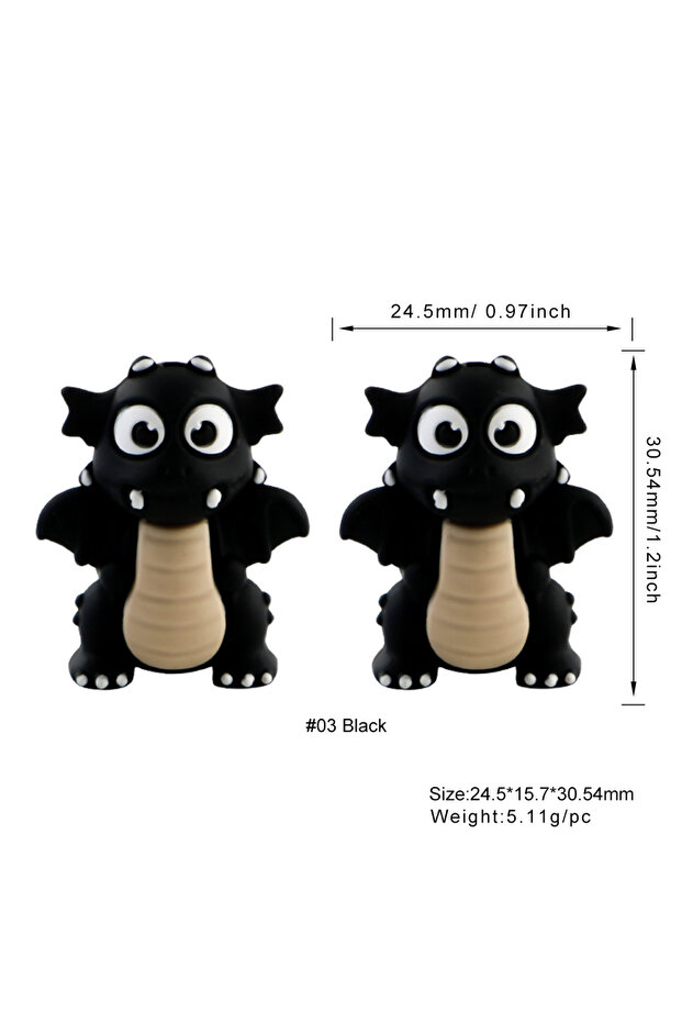 5pcs camel 5Pcs New 3D Focal Silicone Beads Dinosaur Cow Monkey Bead For Jewelry Making DIY Keychain