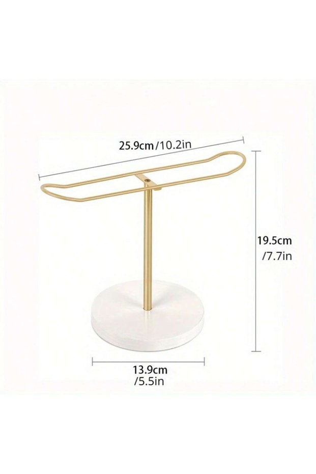 Gold 1pc Metal Headband Holder & Hair Tie Organizer, Jewelry Bracelet Display Rack