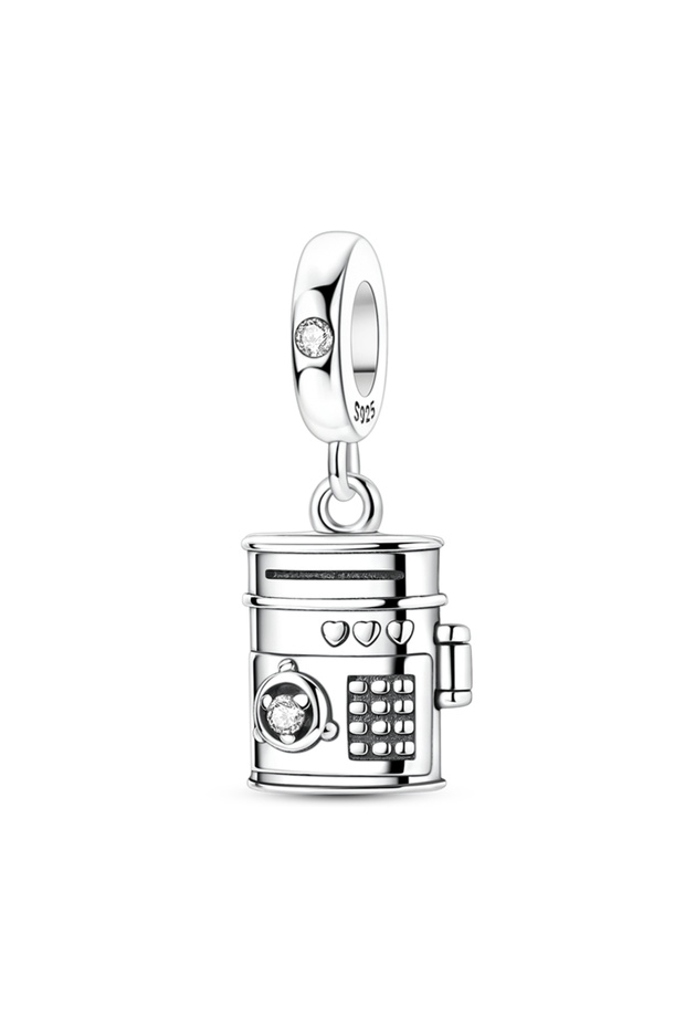 KTC1973 Original 925 Sterling Silver Charm Bead Openable Safe Deposit Box Pendant Fit Original Brace