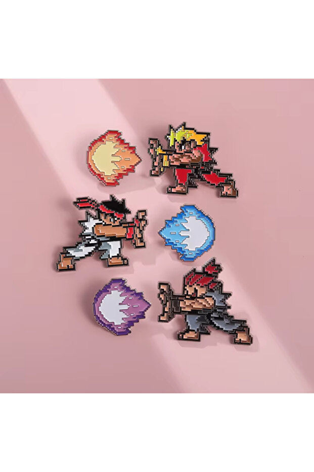 3pcs Creative Childhood Arcade Pixel Game Enamel Pins Peripheral Gift Alloy Dropping Oil Emblem Meta