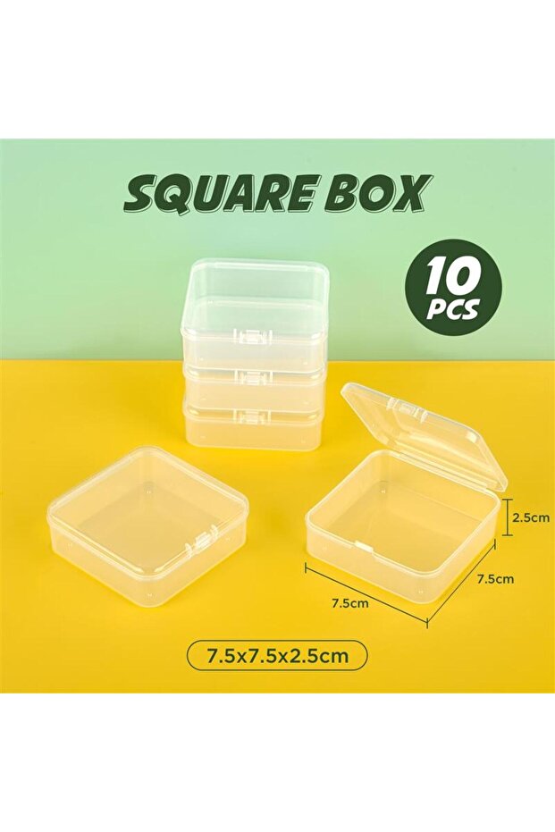 2XL 10 قطع صندوق بلاستيكي مستطيل صندوق شفاف صندوق تعبئة صندوق تخزين مقاوم للغبار صلب قوي - 1