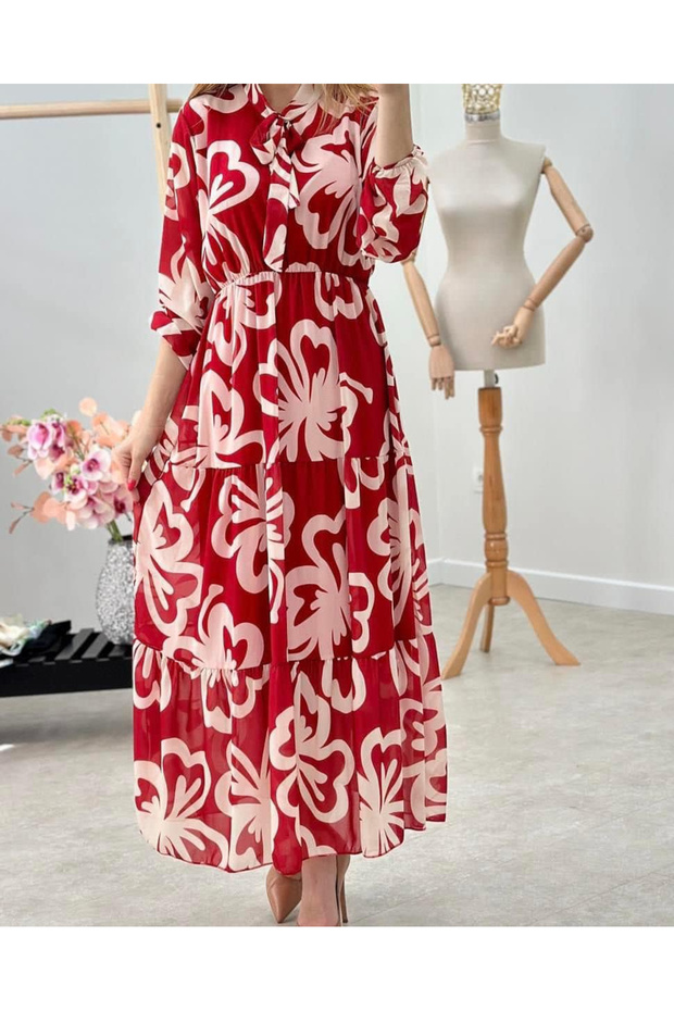 Rochie Dama Lunga din Voal Captusit - Model Floral - 1