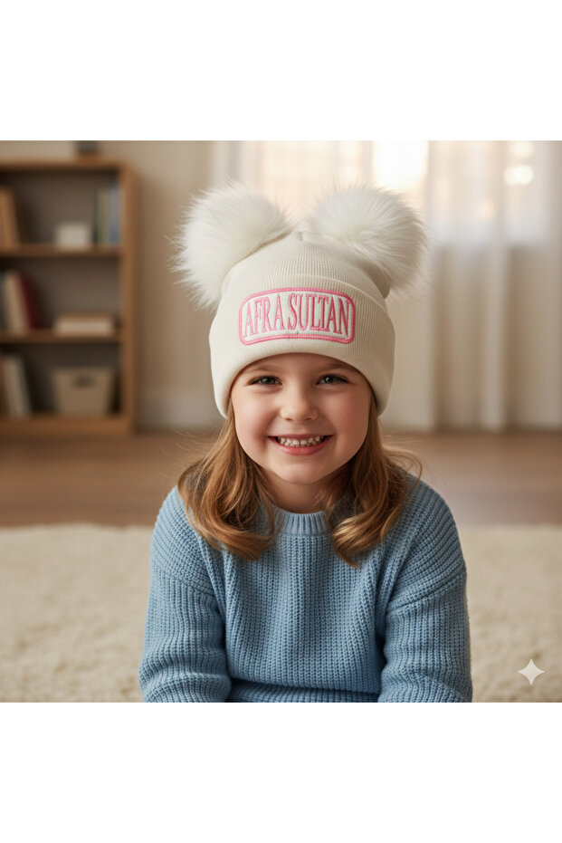 İsimli ve ponponlu bere - 1