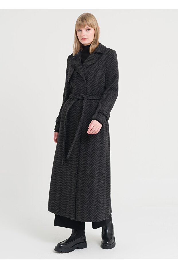 Kırçıllı Kruvaze Manto - 3