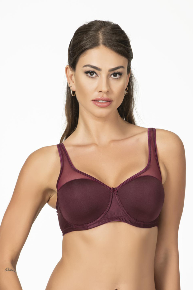 Women's Burgundy Minimizer Shaping / Sculpting Underwire Bra