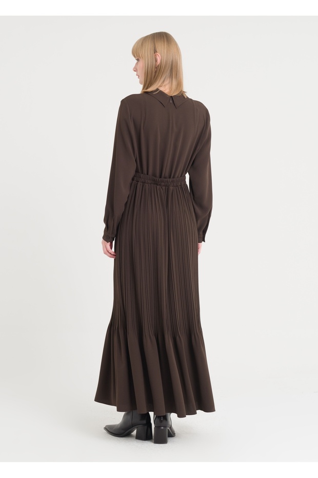 Degaje Yaka Piliseli Elbise - 4