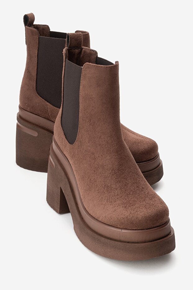 Emma Brown Suede Women's Platform Heeled Boots