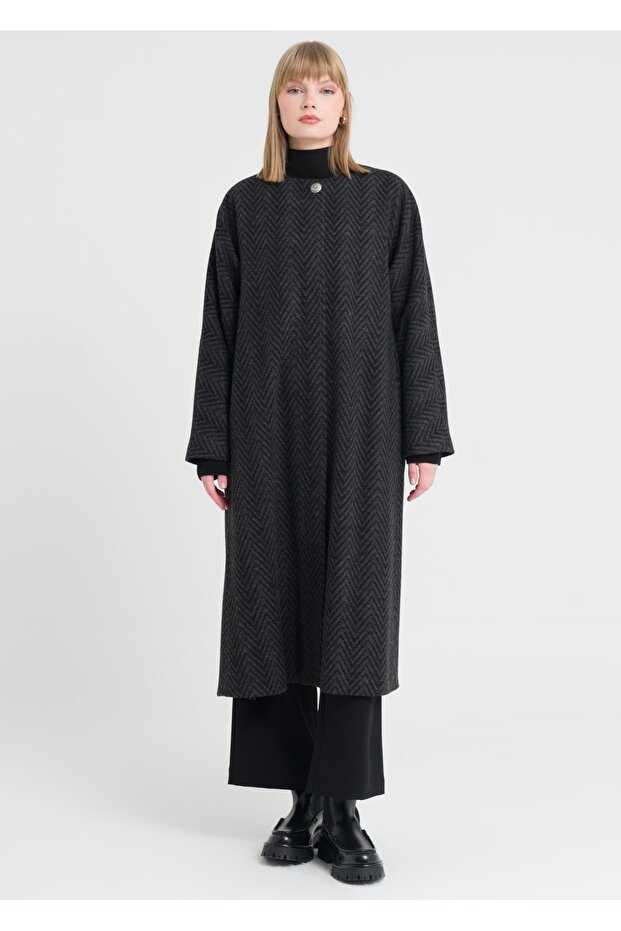 Sıfır Yaka Kırçıllı Kaban - 2