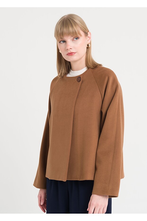 Tek Düğmeli Kısa Kaban - 6