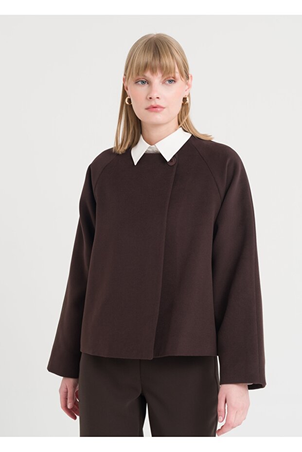 Tek Düğmeli Kısa Kaban - 1