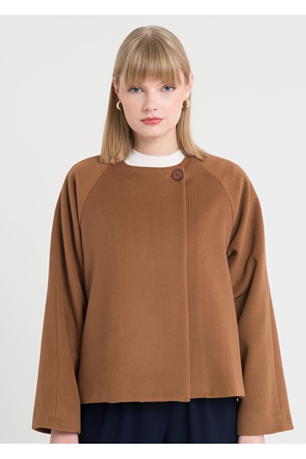 Tek Düğmeli Kısa Kaban - 5