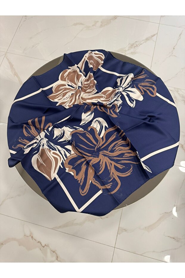Women's Exclusive Tivil Silk Scarf Brown 90 X 90