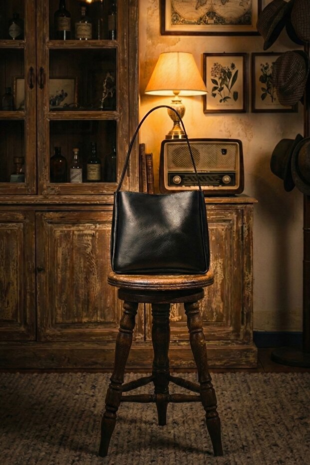 Genuine leather shoulder bag