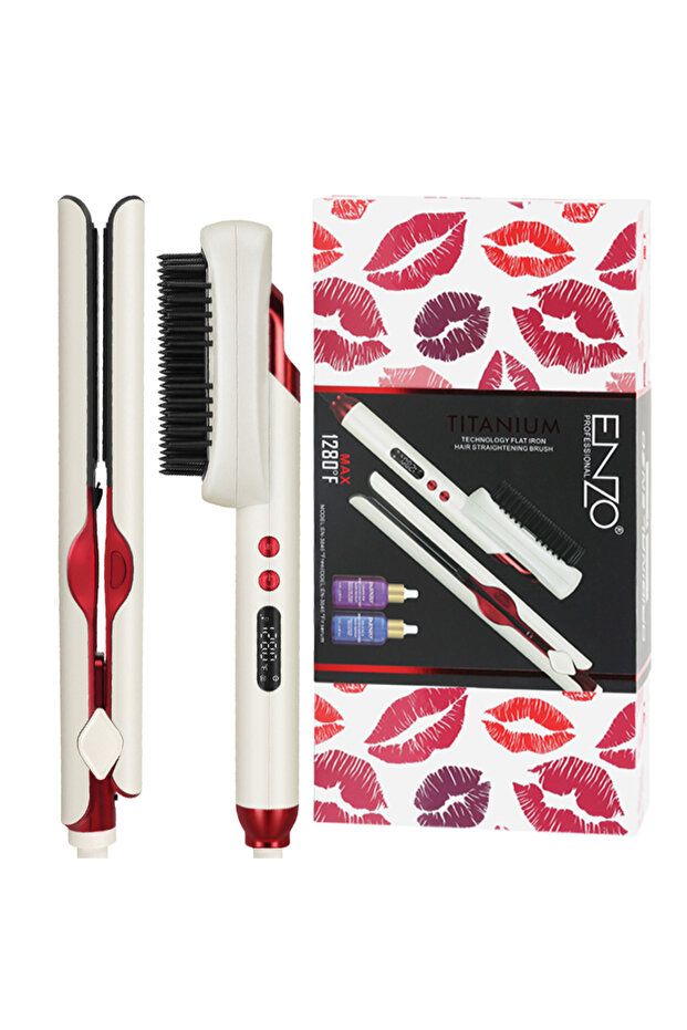 EN-3846 Titanium Flat Iron – High Heat Straightening Brush