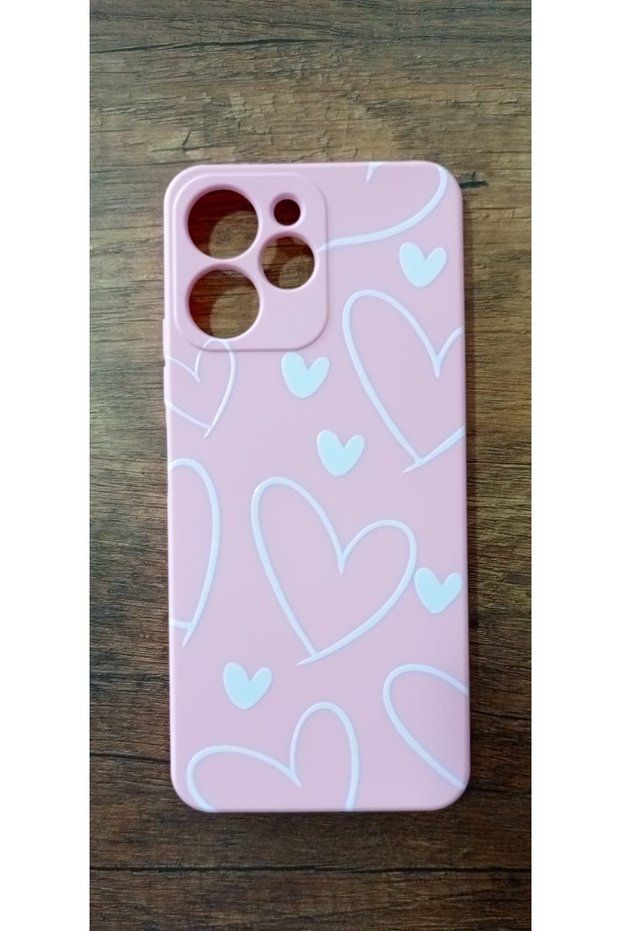 Redmi 12 Heart Printed Inside Velvet Premium Silicone Launch Phone Case
