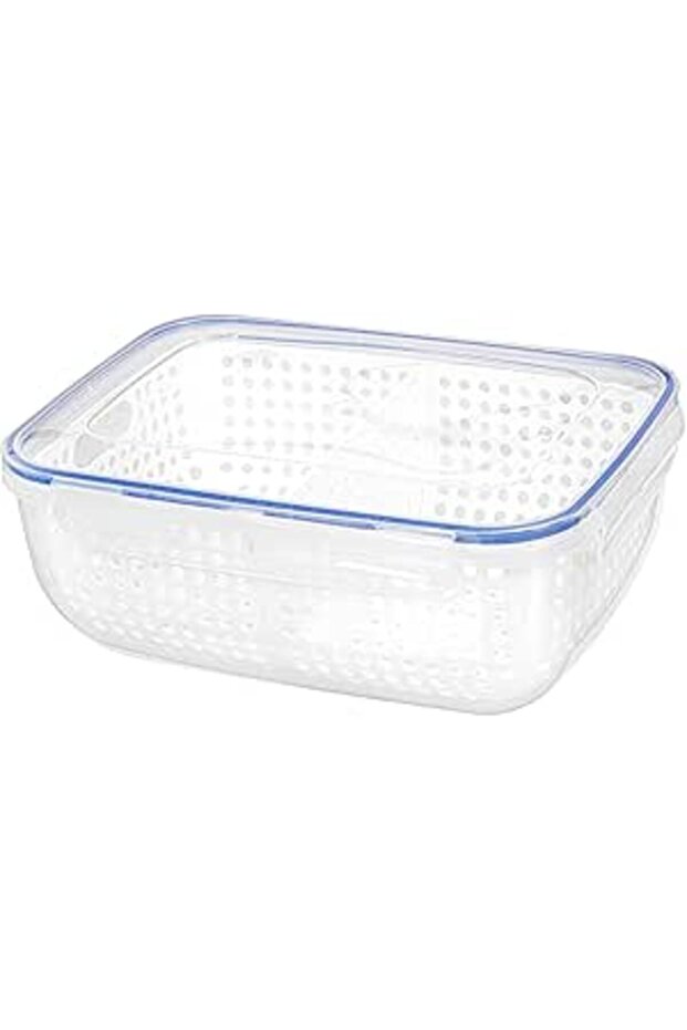 COOK&LOCK RECT STORAGE CONT W/STRAINER 4L GREY