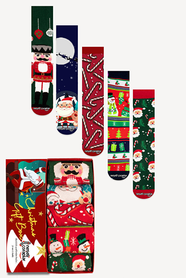 5'li Yılbaşı Çorap Set - 1