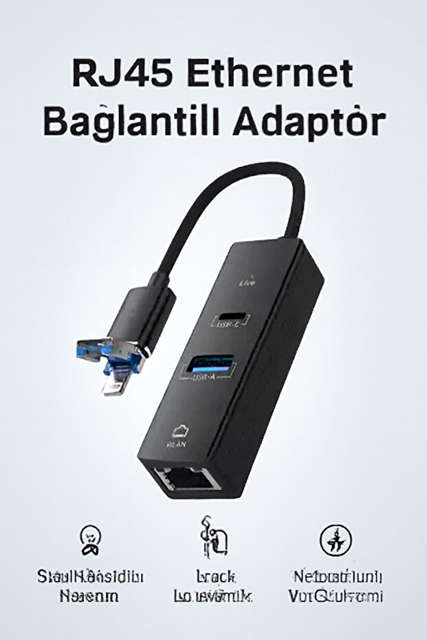 محول إيثرنت RJ45 متوافق مع Lightning وUSB-C، محول إنترنت سلكي للهواتف والأجهزة اللوحية UL-31L
