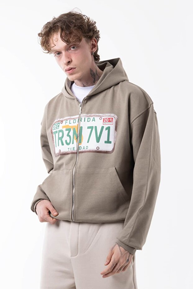 DİEGONEL PLAKA BASKILI ZİP - 1