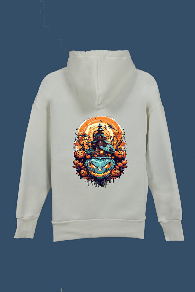 100% Cotton Custom Design Pumpkin Printed Men's Oversized Sweatshirt
