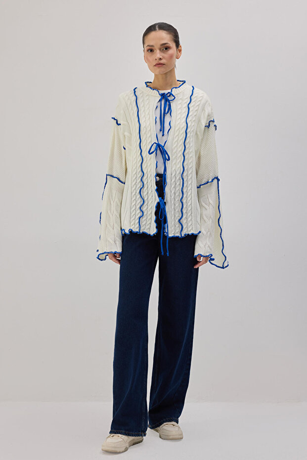 KONTRAST BİYELİ TRİKO HIRKA - 4