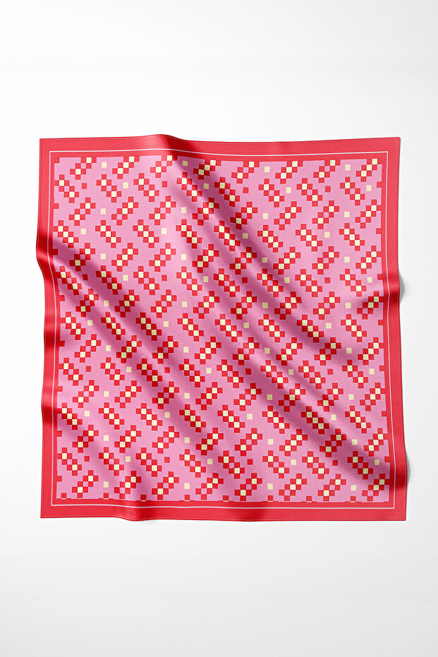 Silk Textured Satin Scarf 70X70