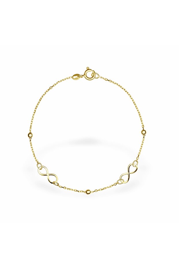 Gold bracelet, infinity pattern. - 1