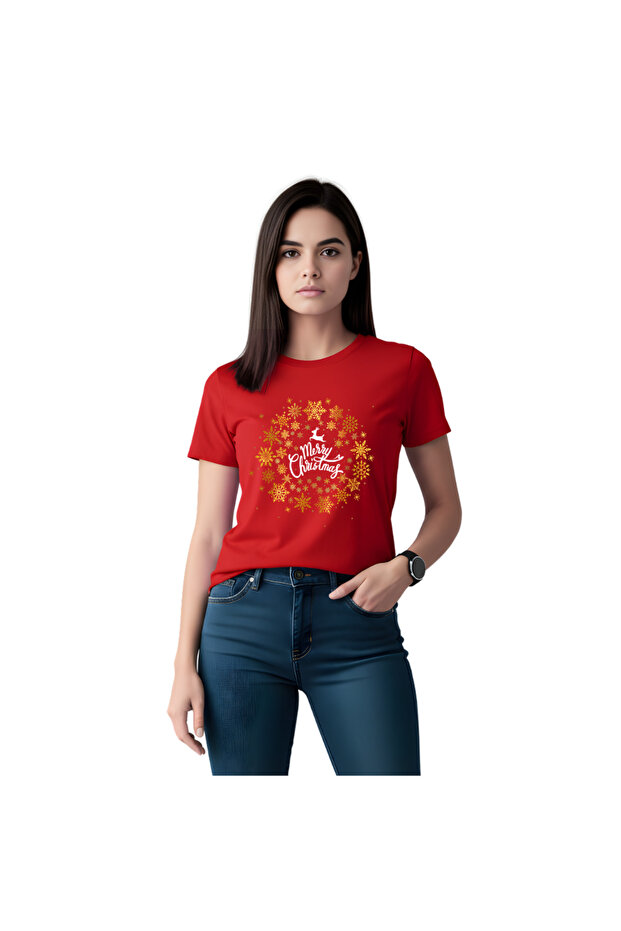 Christmas Adult Women's T-Shirt with Fun Christmas Design - Christmas Parties and Gift Giving