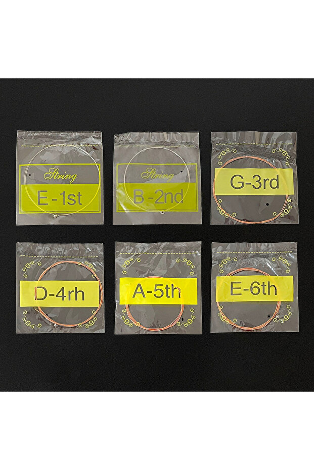 6 Pcs Acoustic Guitar Strings Folk Guitar Stainless Steel Strings Musical Instrument Accessories ...
