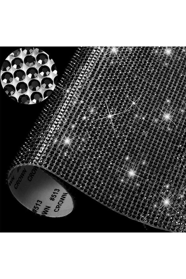 black 20X12cm Self Adhesive Crystal Rhinestone Sticker Diamond Ribbon DIY Sticker Rhinestones Arts C