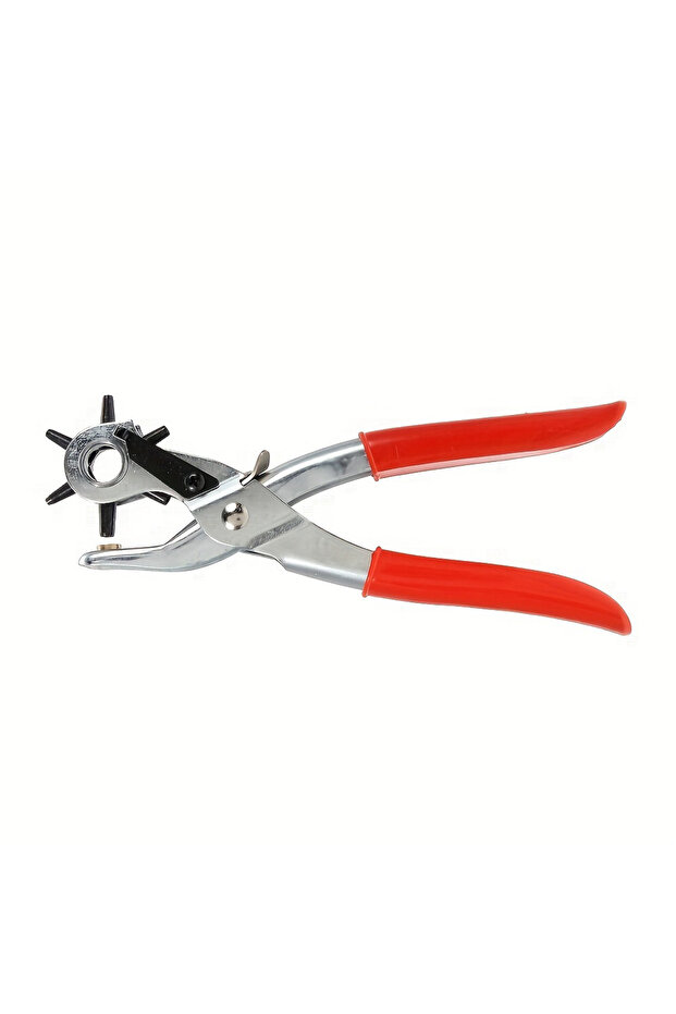 Red 1Pc Multifunctional Belt Hole Punch Pliers Round Hole Flat Hole Oval Hole Puncher Belt Leather P